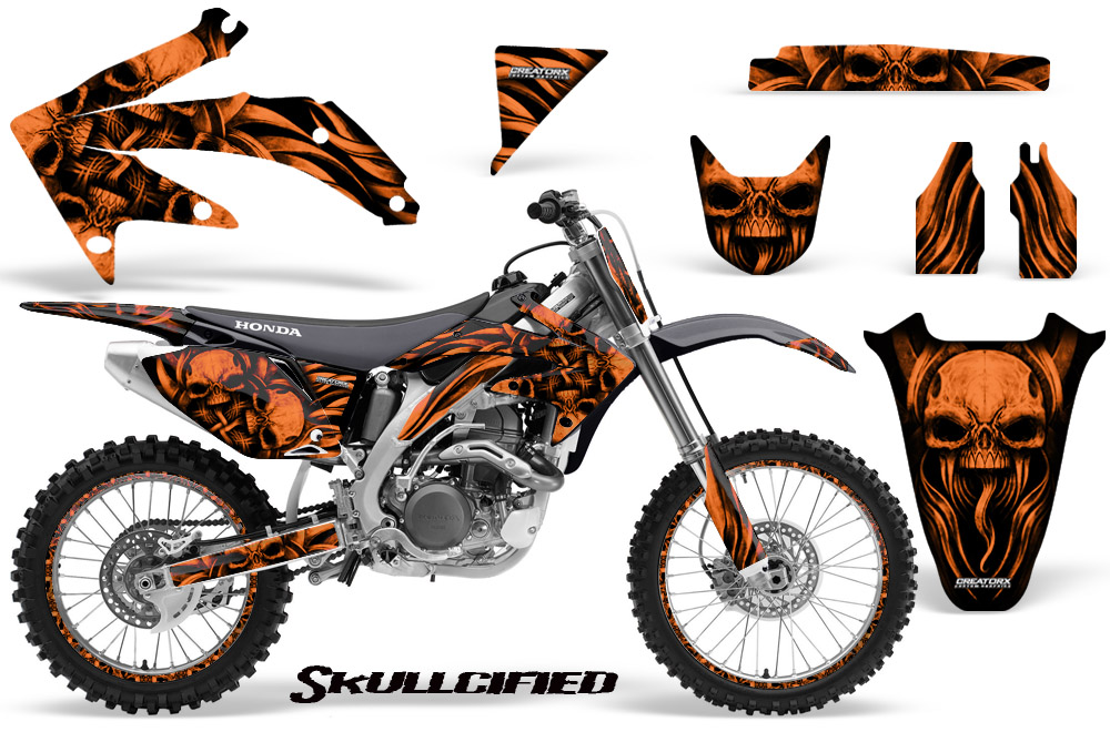 Honda CRF 450R 05-08 Graphics Kit Skullcified Orange NP Rims